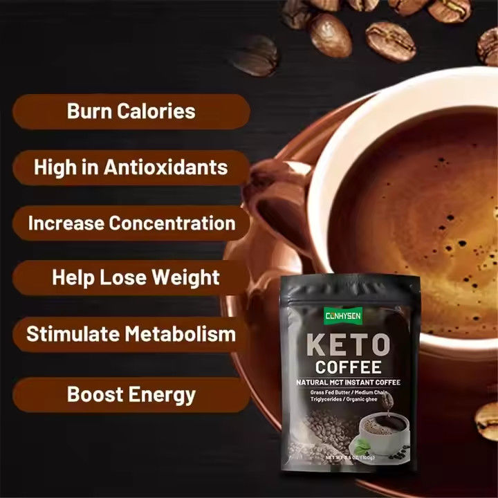 Özel Etiket Keto Gevşetme Kahve Kilo Verme Diyet Kontrolü MCT Yemek Değiştirme Gıda Anlık