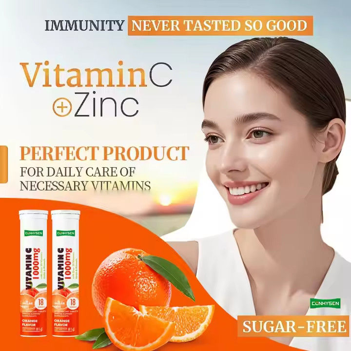 OEM ODM C Vitamini Efervesan Tabletler 1000mg 20'den fazla Vitaminler Otlar Mineraller Bağışıklık Desteği