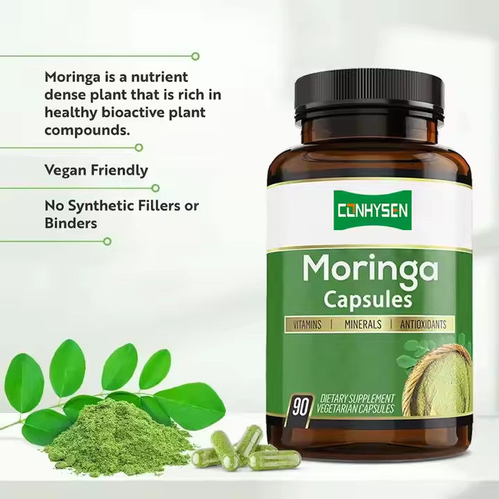 Özel Aromalı Saf Organik Moringa Kapsülleri Bağışıklık Sistemi ve Enerji Güçlendirici
