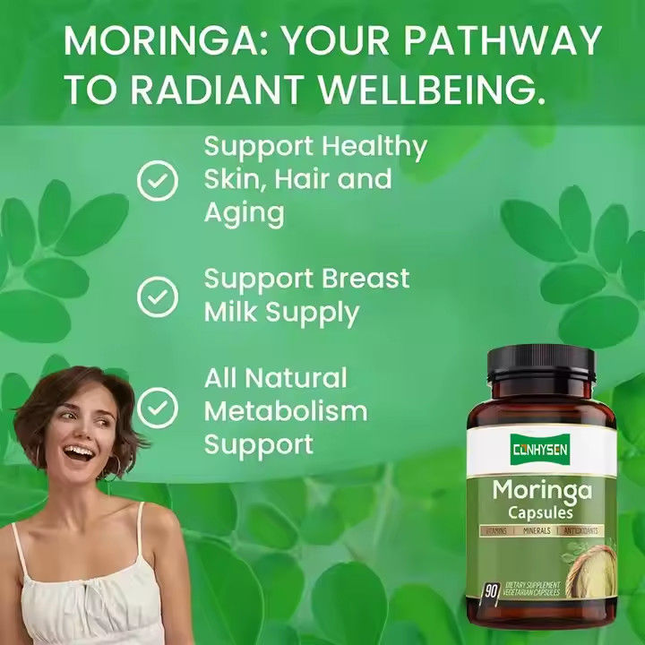 Özel Aromalı Saf Organik Moringa Kapsülleri Bağışıklık Sistemi ve Enerji Güçlendirici