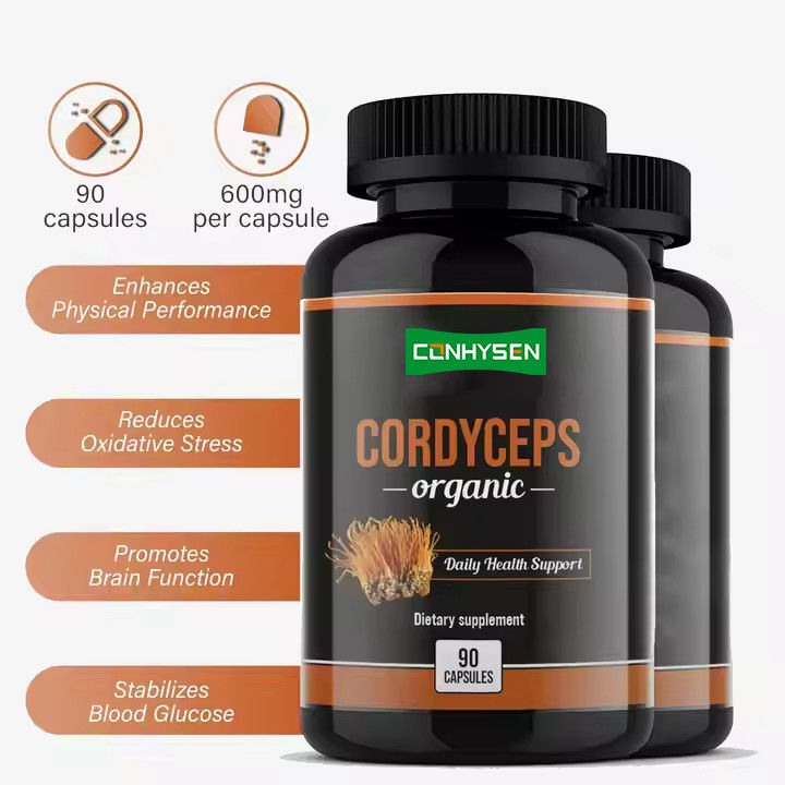 OEM ODM Organik Cordyceps Kapsülleri Beyin Fonksiyonunu Artırır Bitkisel Takviye Kapsülleri