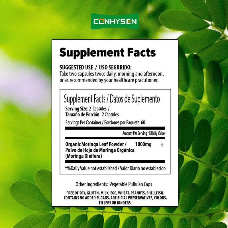 Özel 100% Saf Moringa Kapsülleri Sağlıklı Eklemleri Desteklemek için Kilo Yönetimi