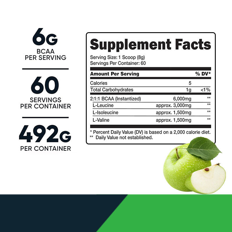 BCAA Tozu Sağlık Bakımı Spor Beslenmesi Kas Büyümesini Destekler Enerji İçeceği