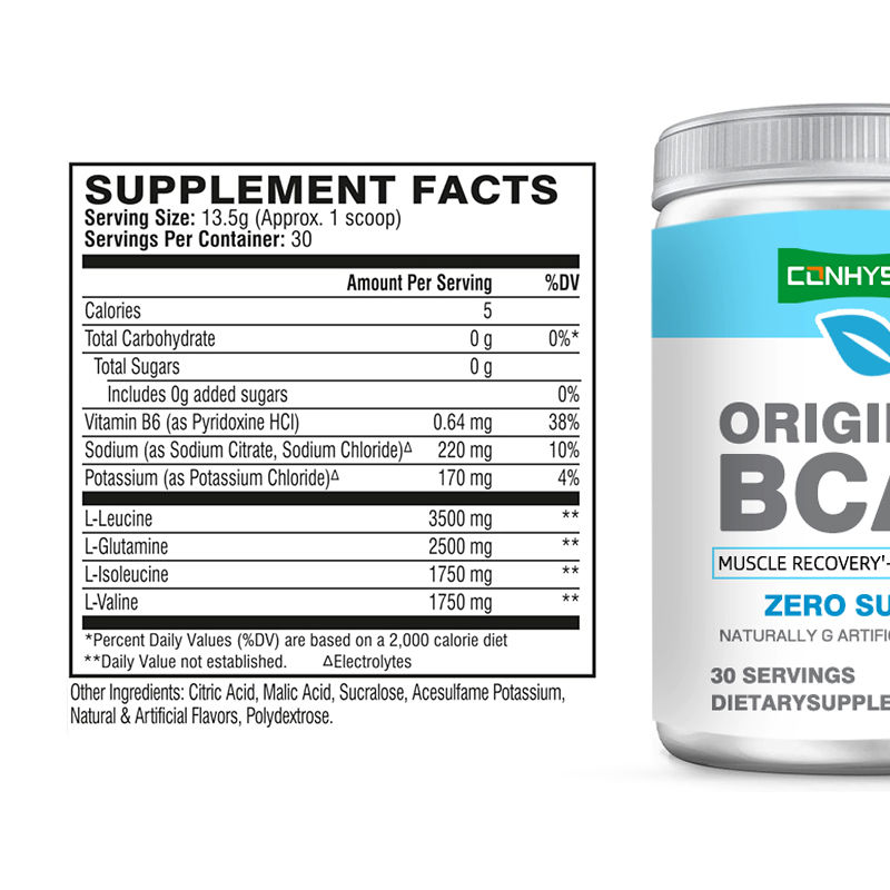BCAA Tozu Egzersiz sonrası kas iyileşmesi için şekerleme tadı Vitamin B6 içecek tozu