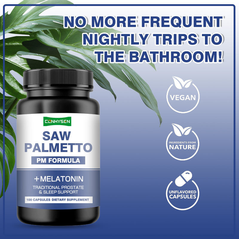 OEM/ODM Saw Palmetto Vegan Takviyesi Sık idrar etmeyi azaltmak için Saw Palmetto Kapsülleri