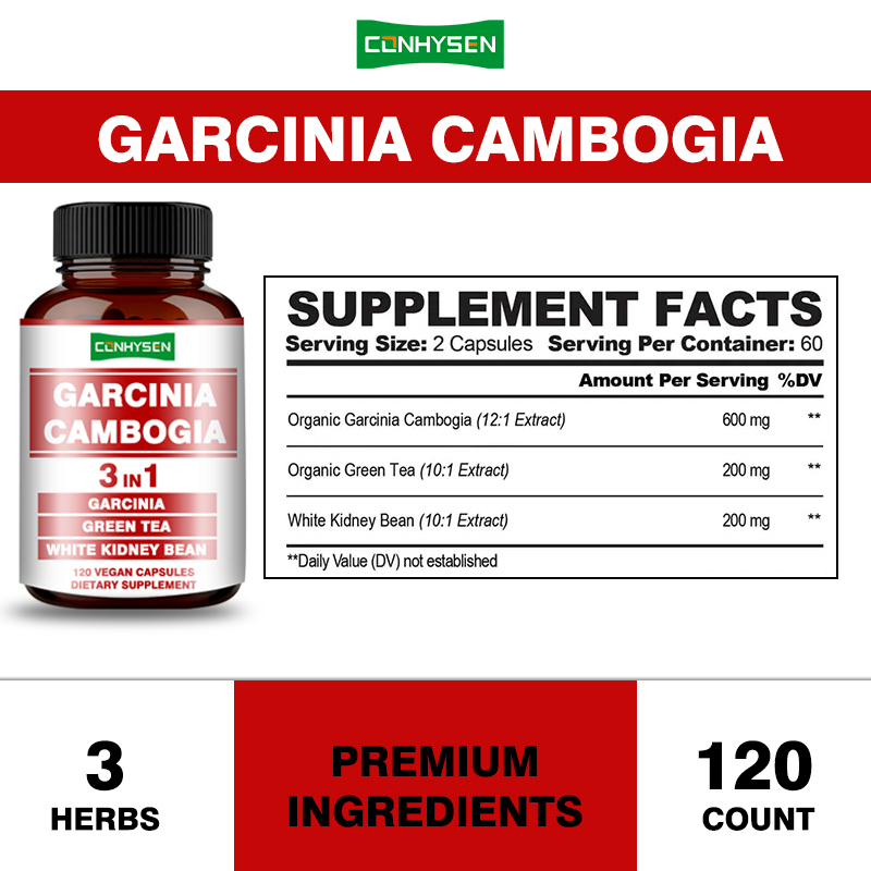 Yüksek Kaliteli Garcinia Cambogia Kapsülleri 3'ü 1 Arada Zayıflama Takviyesi Vücut Dengesini Destekler