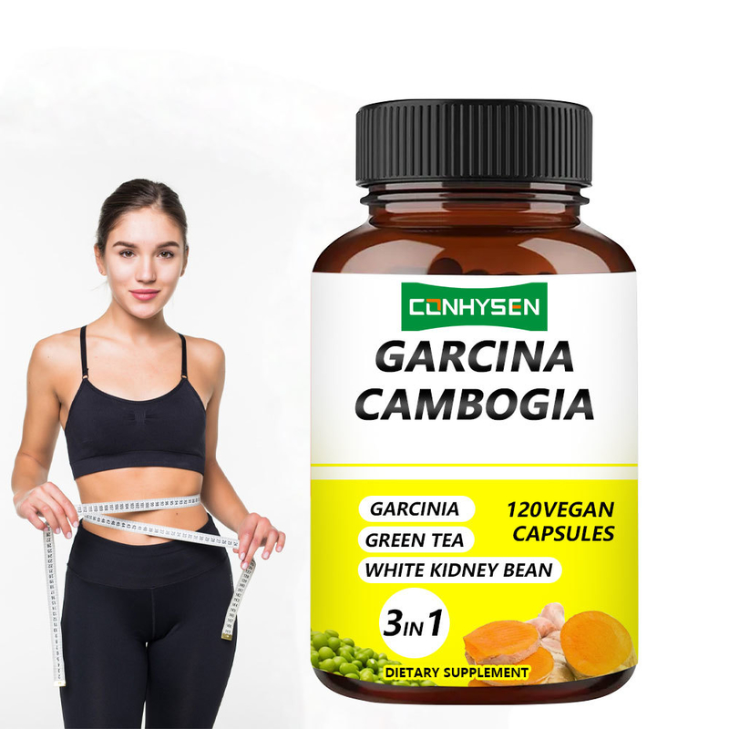 Fabrika Tedarikleri Garcinia Cambogia Kapsülleri 3-In-1 Premium Malzemeler Enerji Üretimini Artırır