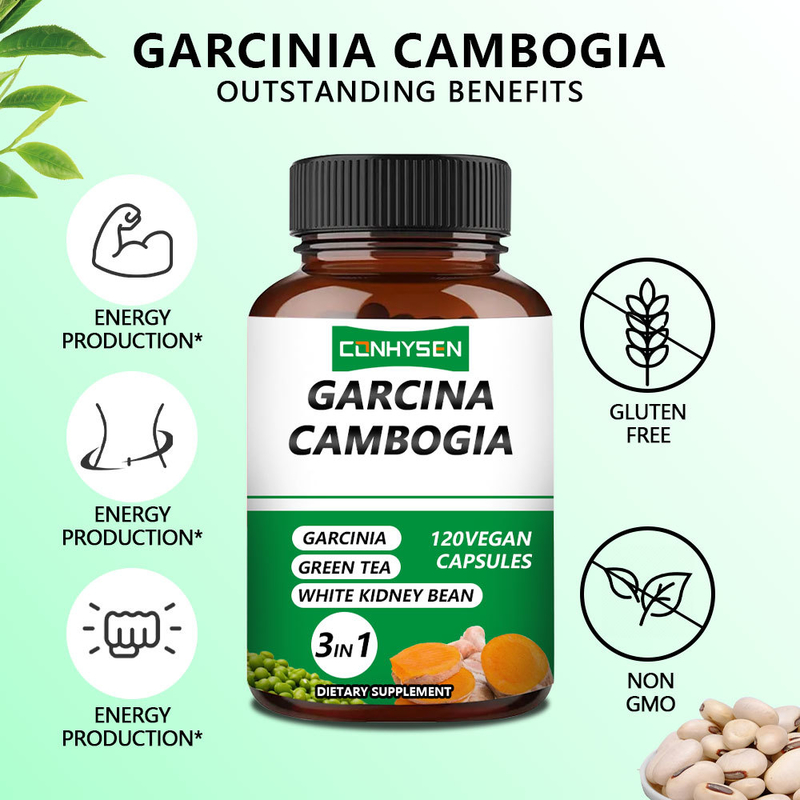 Özelleştirme 3'ü 1 Arada Garcinia Cambogia Kapsülleri Beyaz Fasulye ile Gücü Destekler