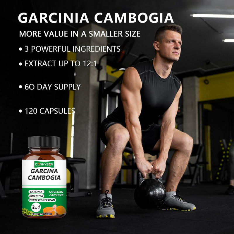 Özelleştirme 3'ü 1 Arada Garcinia Cambogia Kapsülleri Beyaz Fasulye ile Gücü Destekler