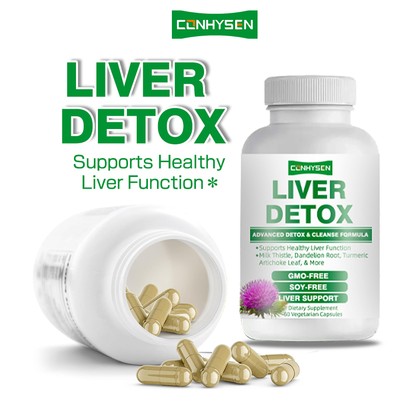 Özel Etiketli Karaciğer Detox Kapsülleri Karaciğer Sağlığını Artırır Dişmiş Kök Tozu ile Vejeteryan Kapsülü