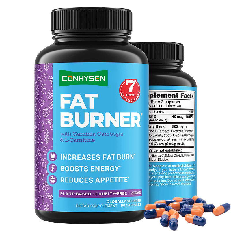 Garcinia Cambogia ve L-Karnitin Kapsüllü Özel Etiket Yağ Yakıcılar Metabolizma Hızlandırıcı Enerji Kapsülleri Desteği