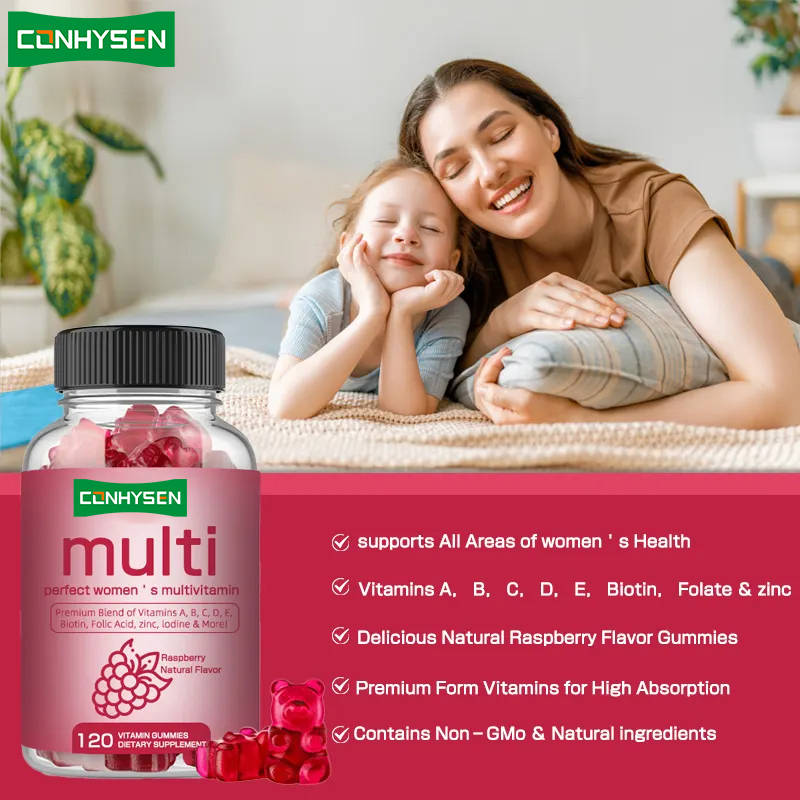 Multivitamin Sakızları B Vitamini Biyotin Kadınlar Bağışıklık Sağlığı için C Vitamini Sağlık Takviyesi Sakızları