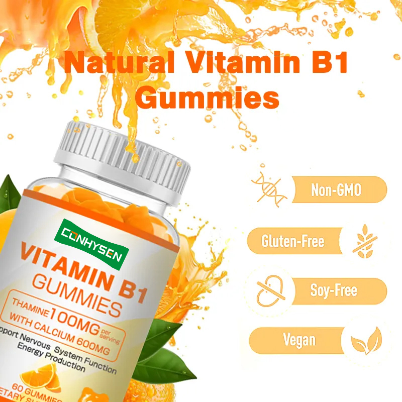 Özel Etiket Vitamin B1 Sakızlar Enerjiyi Artırır Kalp Sağlığını Artırır Sağlığı Korur Doğal Tedarik