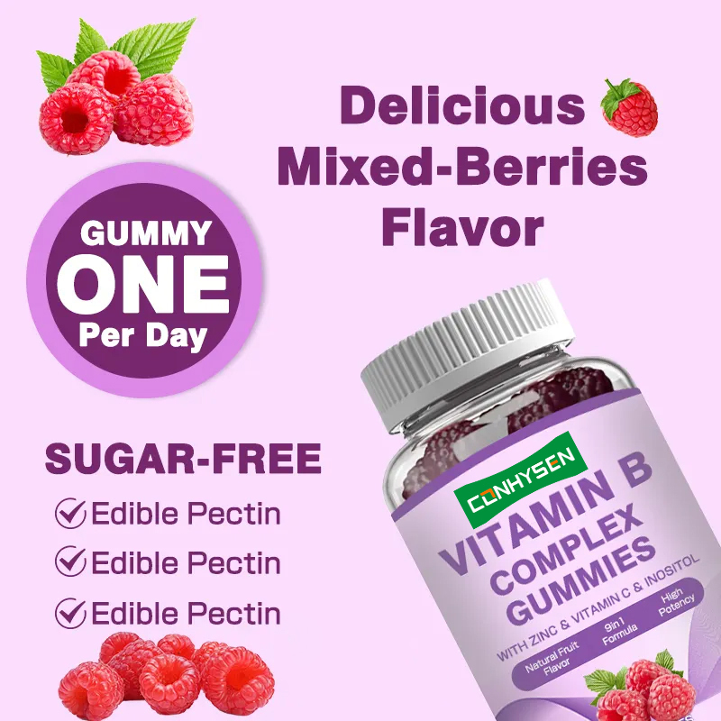 Vitamin B Kompleks Bağışıklık Güçlendiricisi için Sakızlar C Vitamini Folat Besin Takviyesi B Vitamini