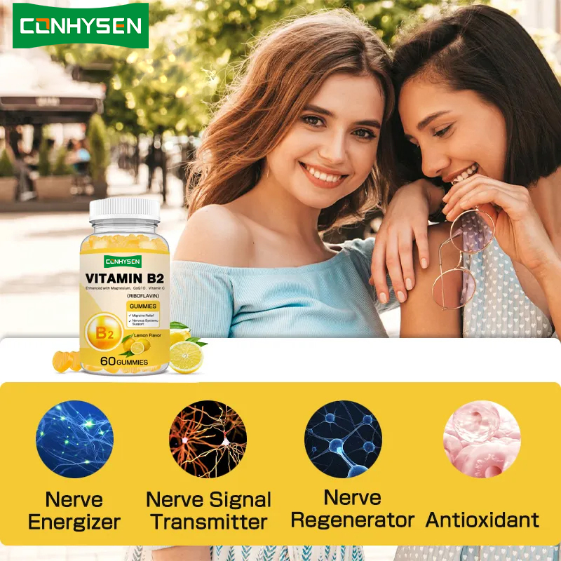 Vitamin B2 Sakızlar Enerji Metabolizmasını Artırır Cilt Destek Göz Hücresel Koruma Vegan Arkadaşça Riboflavin
