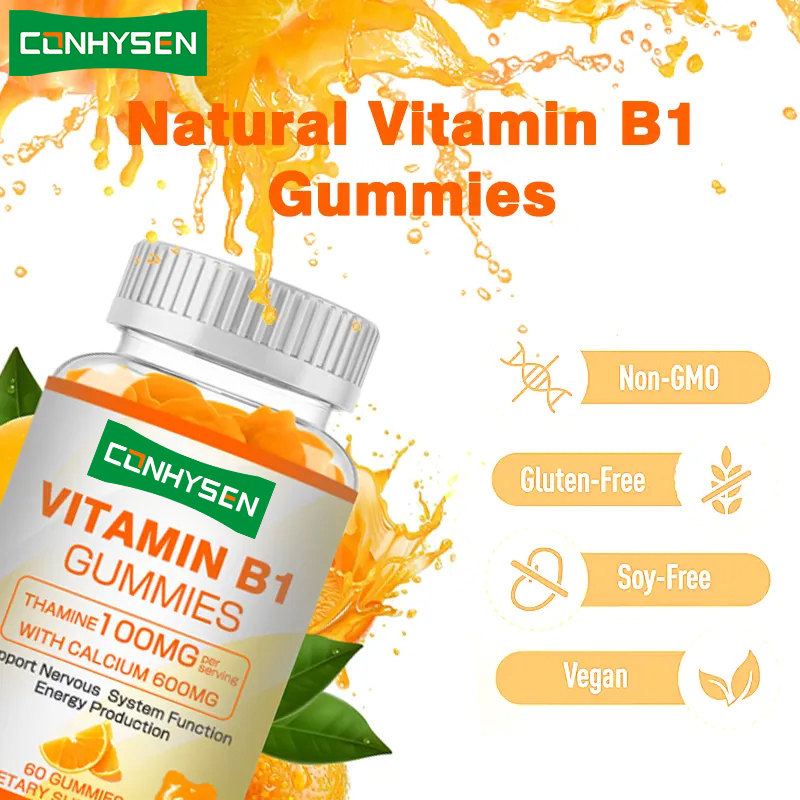Özel Etiket Vitamin B1 Sakızları Enerjiyi Artırır Kalp Sağlığını Destekler Genel Sağlığı Korur Doğal Kaynak
