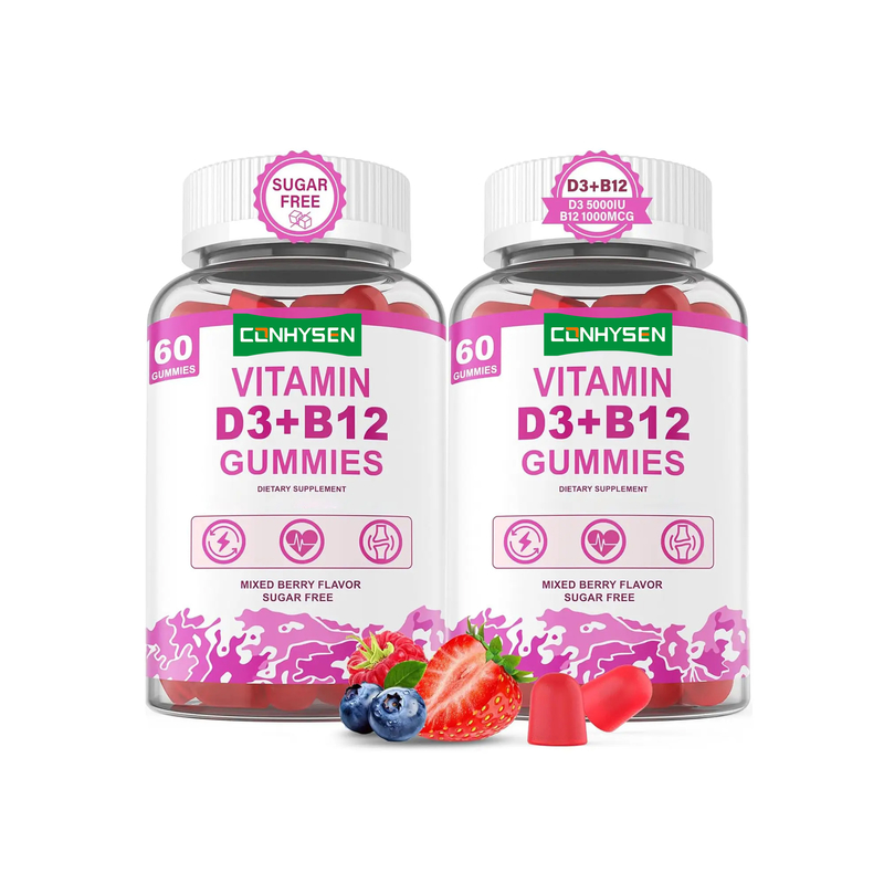 Fabrikadan Doğrudan Şekersiz Beyin Canlılığını Teşvik Eden Genel Kalp Sağlığı Vitamin D3 B12 Gummies