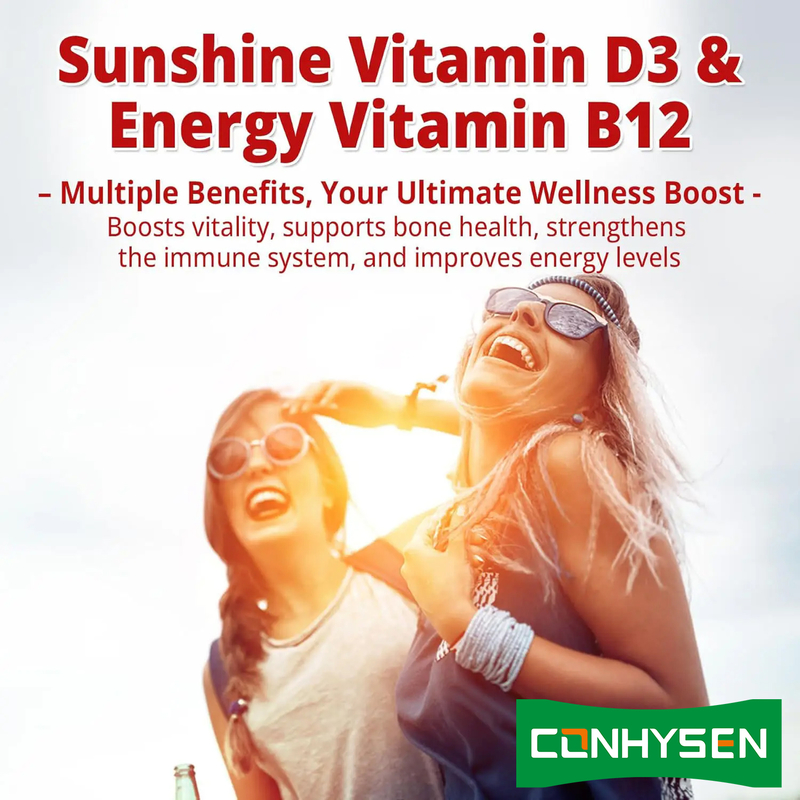 Fabrikadan Doğrudan Şekersiz Beyin Canlılığını Teşvik Eden Genel Kalp Sağlığı Vitamin D3 B12 Gummies