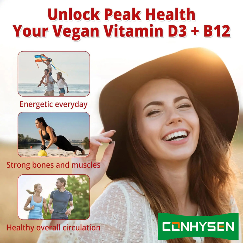 Fabrikadan Doğrudan Şekersiz Beyin Canlılığını Teşvik Eden Genel Kalp Sağlığı Vitamin D3 B12 Gummies