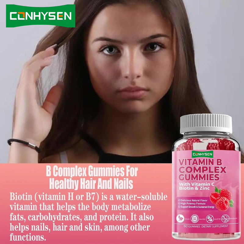 Vitamin B Kompleks Gummies ile Vitamin B6 Doğal Formül Sağlıklı Bağışıklık Sistemini Destekler