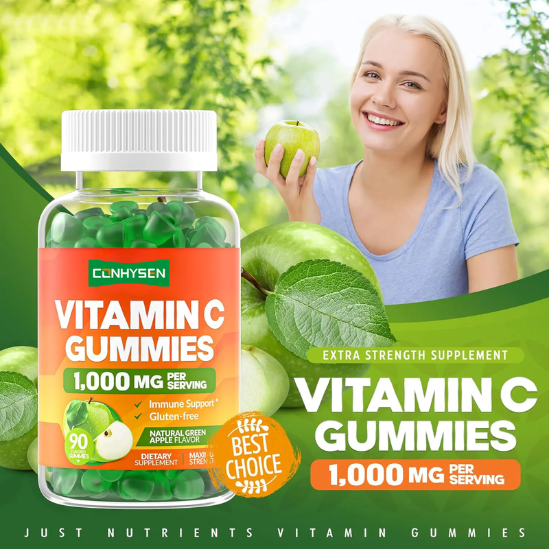 OEM Cilt Beyazlatma Yetişkin Vitamin C Takviyesi Çocuklar için 1000mg Vitamin C Gummies