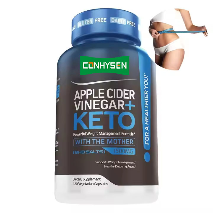 Özel Etiket Detoxifying Ketone ACV Kapsülleri Gelişmiş Kilo Kaybedme Hapları ve Elma Baharı Asit Kapsülleri Destekler