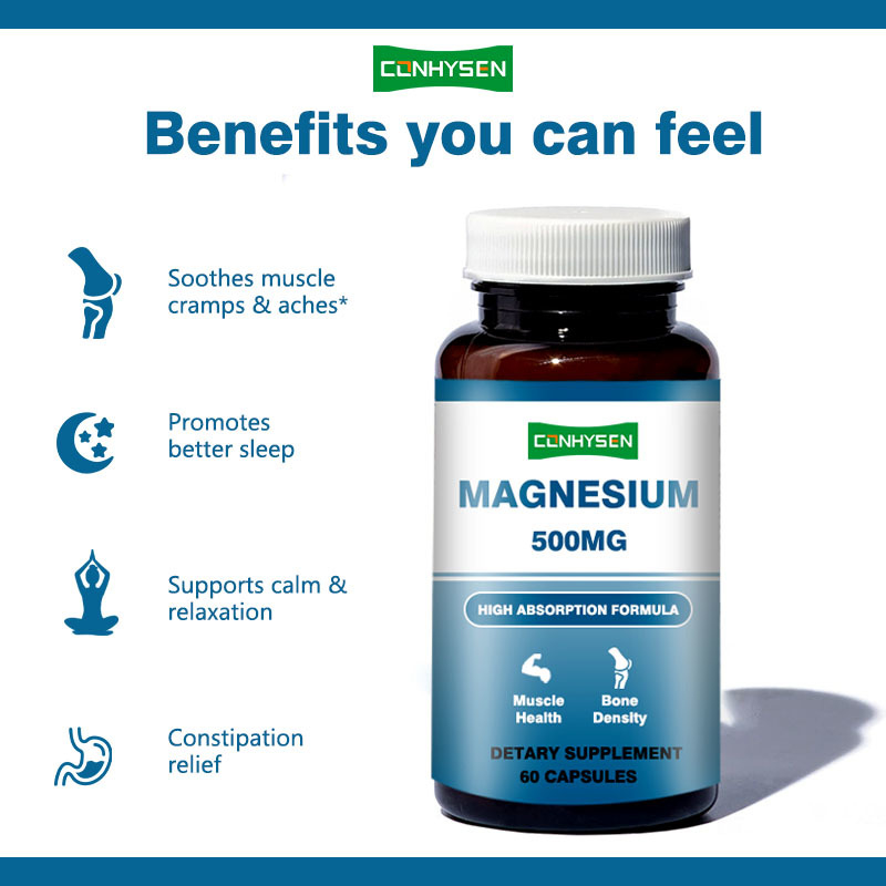 Özel Markalı Magnezyum Kapsülleri 500mg Hafızayı ve Beyin Fonksiyonlarını Destekler GDO'suz