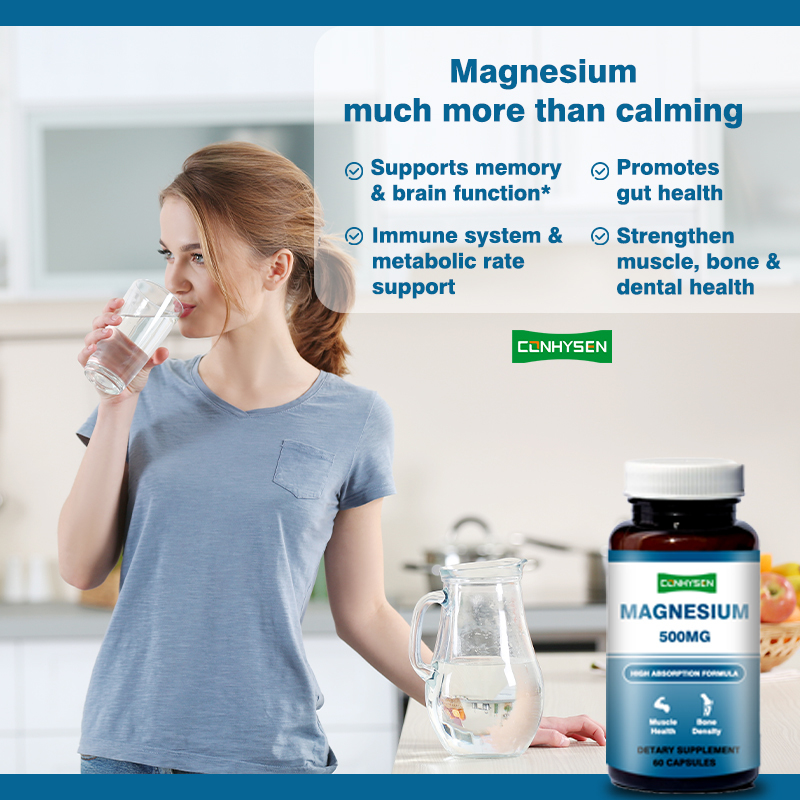 Özel Markalı Magnezyum Kapsülleri 500mg Hafızayı ve Beyin Fonksiyonlarını Destekler GDO'suz