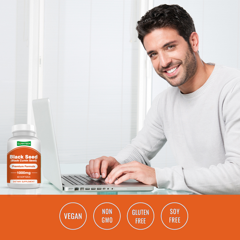 Antioksidan desteği için Omega-3 6 9 içeren 1000 mg siyah tohum yağı yumuşak reçel