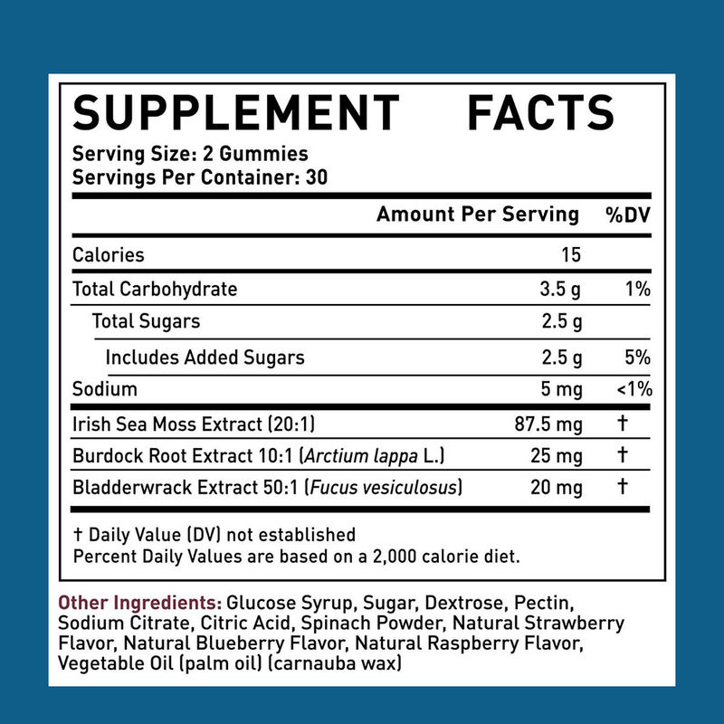 Organik İrlanda Deniz Yosunu Ekstresi Sakızları Fabrika Tedariki ile Temizleme ve Detoks