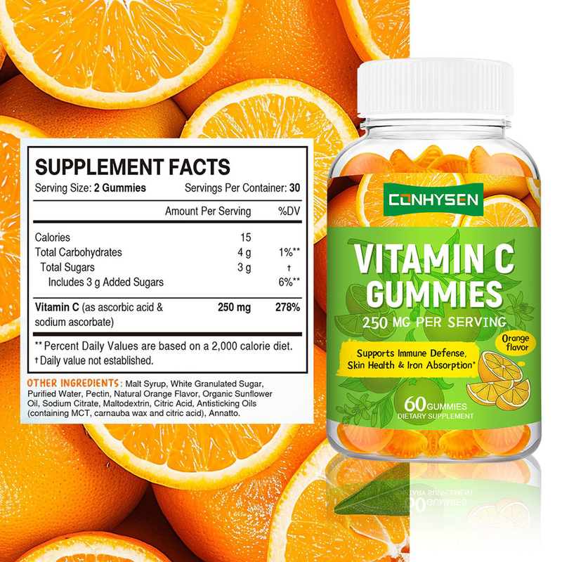 C Vitamini Sakızları Doğal Portakal Aroması Fabrikası Toptan Satış Kalp Enerjisi Desteği