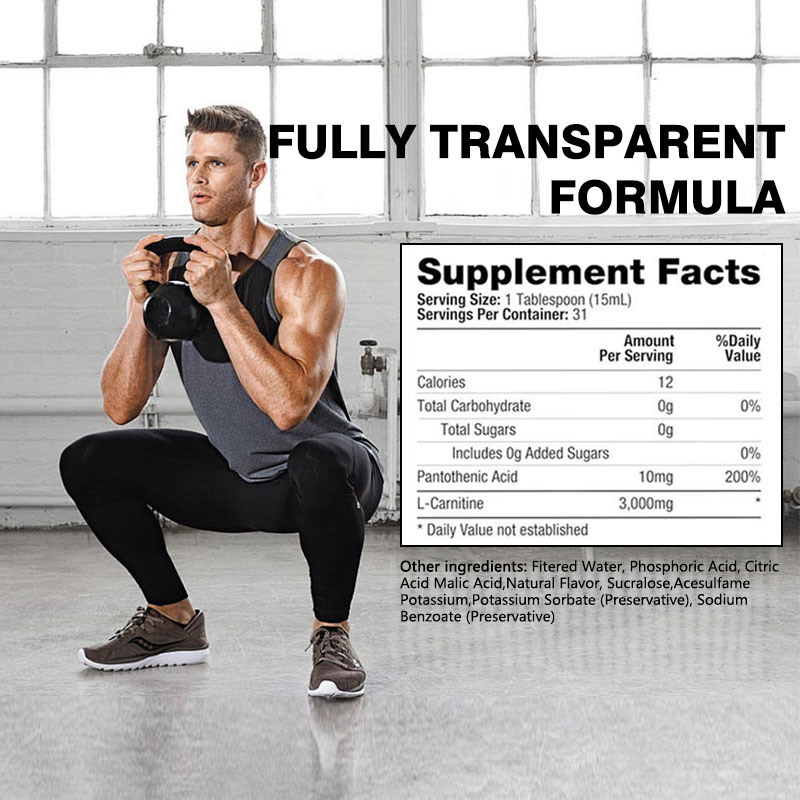 Toptan Özelleştirme L-Karnitin Sıvı Shotları Yağ metabolizmasını ve enerji üretimini destekler