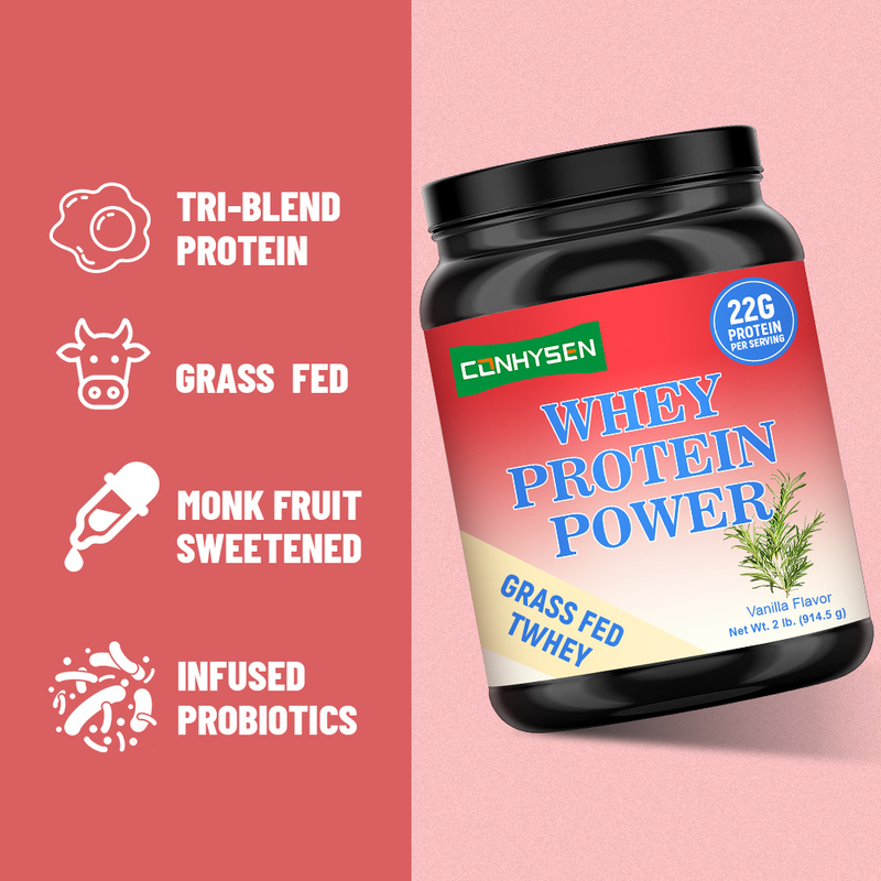 Sürahi Protein Güç Ot Beslenmiş Tri Blend Protein Kas Büyümesini Destekler Toptan Özel