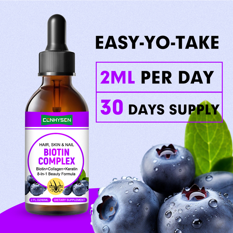 Saç Derisi Tırnak Bakımı Sağlık Destek Biotin Kompleks Sıvı Damlalar Toptan Özel