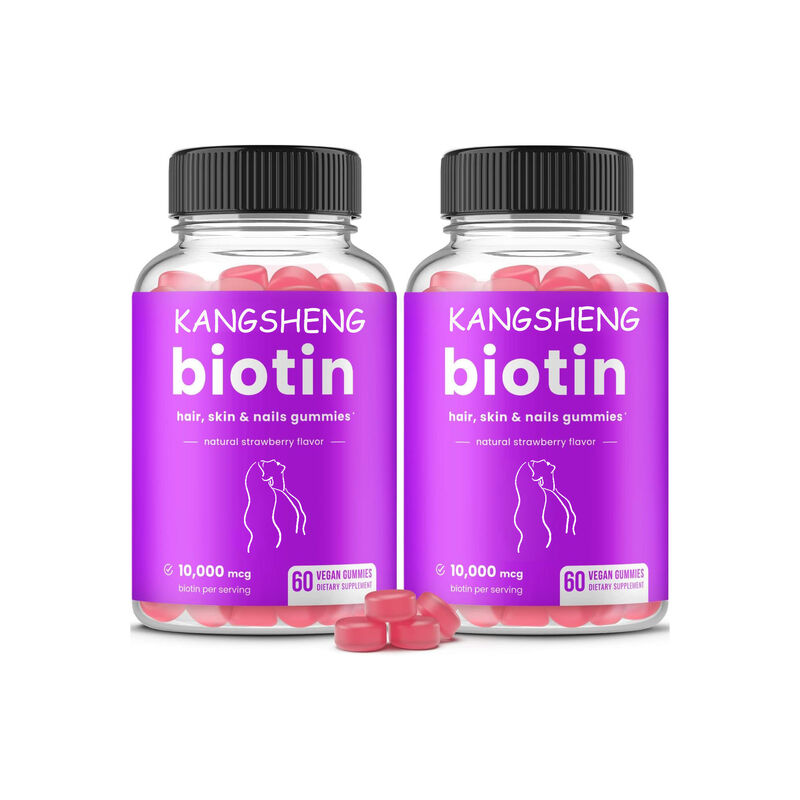 Toptan Satış Vegan Biotin Gummies Kompleks Vitaminler Saçlar için Mineraller Cilt Tırnaklar Sağlık Yetişkinler için Keratin Üretimini Artırır Gençler
