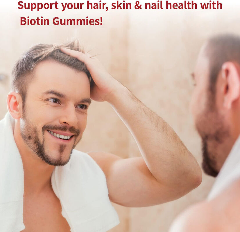 Toptan Satış Vegan Biotin Gummies Kompleks Vitaminler Saçlar için Mineraller Cilt Tırnaklar Sağlık Yetişkinler için Keratin Üretimini Artırır Gençler
