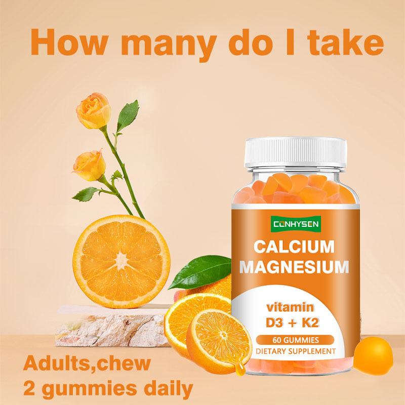 OEM Organik Meyve Aromalı Çiğnenen Sakızlar Şekersiz Vegan Kalsiyum Demir Çinko Selenyum Vitamin D3 K2 Yetişkinler Erkek Kadınlar