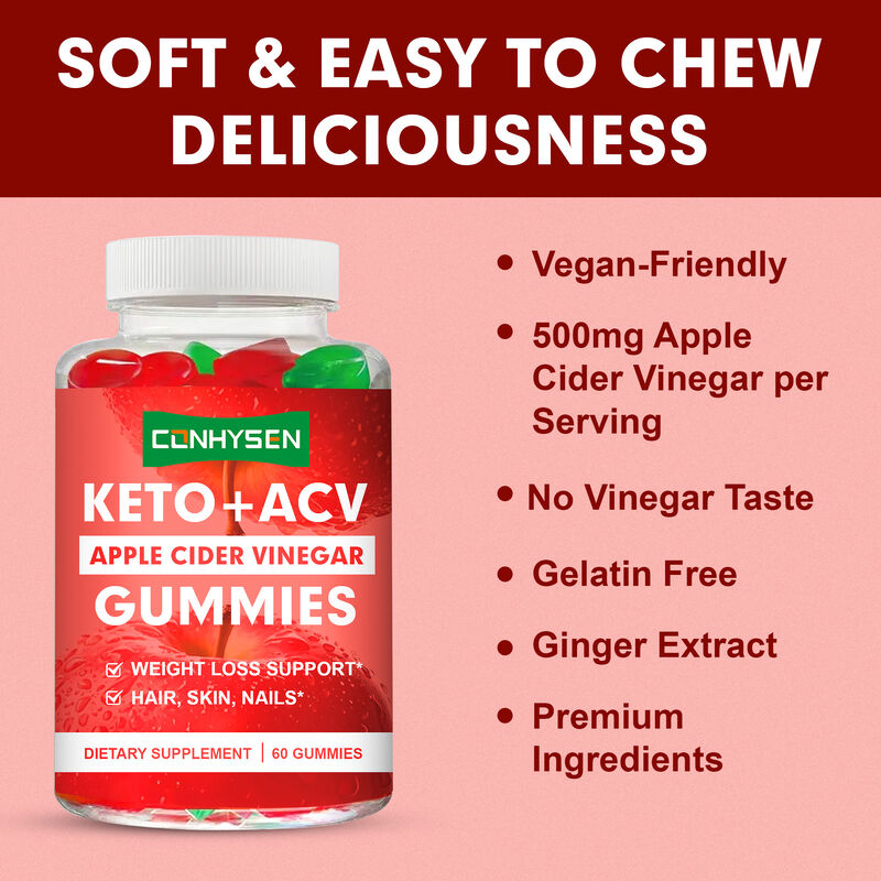 Hot Selling ACV Keto Gummies Apple Cider Vinegar Appetite Control Boost Energy Supplement Apple Cider Vinegar Gummies