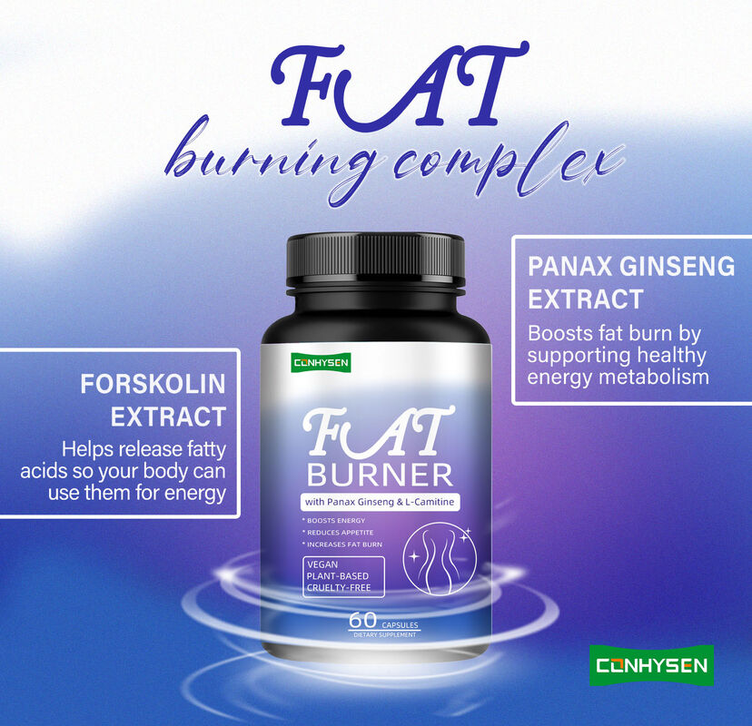 Erkekler ve Kadınlar İçin Panax Ginseng, L-Carnitine Özü ile En Kaliteli Yağ Yakıcı Takviyesi 60 Vejetaryen Yağ Diyet Lifi