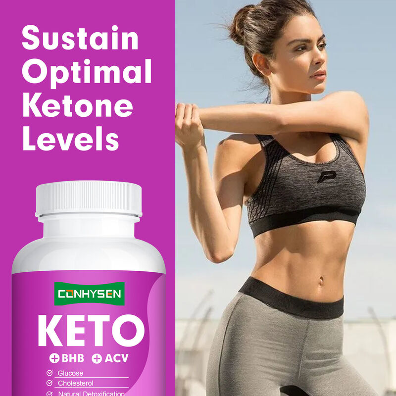 OEM ODM Keto Kapsülleri Zengin BHB ACV Vitaminleri Çinko Krom Etkin Metabolik Aktivite Kilo Kaybı Haplarını Destekler