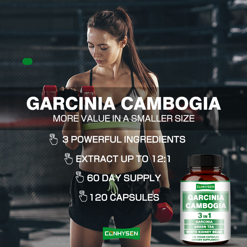 OEM Garcinia Cambogia Kapsülleri Enerji Üretimi Destek Vücut Denge Beslenme Lif Kapsülleri Kilo Verme