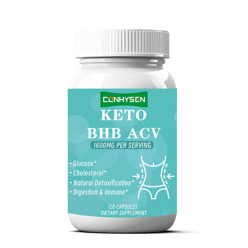 OEM Özel Etiket Keto ACV BHB Metabolik Boost için Kapsüller Ağırlık Kontrolü için 1400mg Elma Baharı Asit Diyet Lifesi