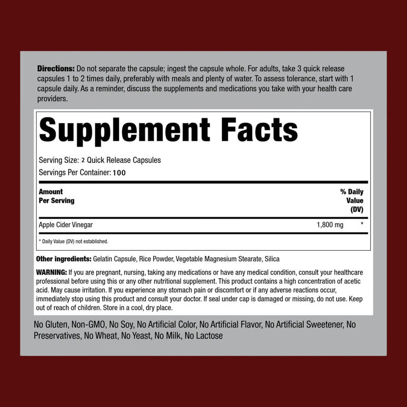 Erkekler ve Kadınlar İçin OEM/ODM ACV Takviyesi Sindirim ve Detoks Kilo Yönetimi Elma Sirkesi Kapsülleri
