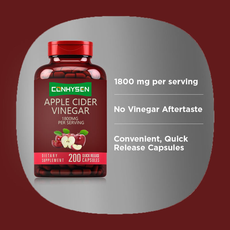 Erkekler ve Kadınlar İçin OEM/ODM ACV Takviyesi Sindirim ve Detoks Kilo Yönetimi Elma Sirkesi Kapsülleri