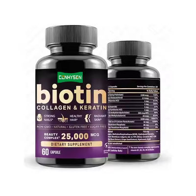 Vitamin Kolagen Biotin Takviyesi Kapsülleri Saç Tırnaklarını ve Cilt Büyümesini Destekler