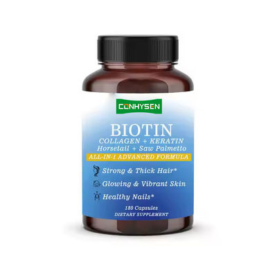 OEM Marka Kolajen Biotin Kapsülleri Keratin Takviyesi Cilt Parıltısını Artırır