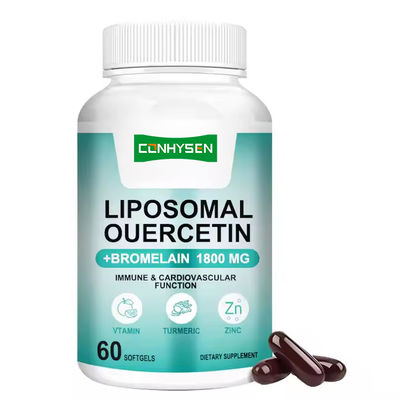 Liposomal Quercetin Softgels Zerdeçal Bitki Takviyesi Sağlıklı Enerji Seviyelerini Destekler
