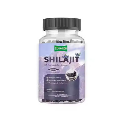 Ashwagandha bağışıklık desteği ile özelleştirilmiş Shilajit Gummies Ginseng Takviyesi