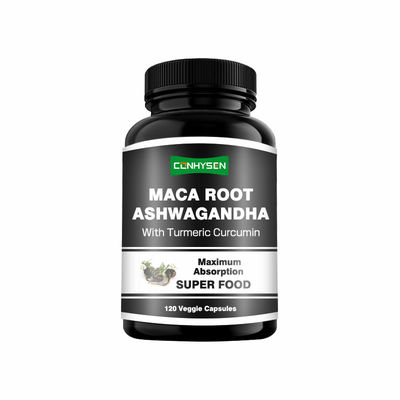Fabrika Özelleştirmesi Maca Kökü Ashwagandha Kapsülleri Zerdeçal Kurkumin ile Hormonal Dengeyi Artırır