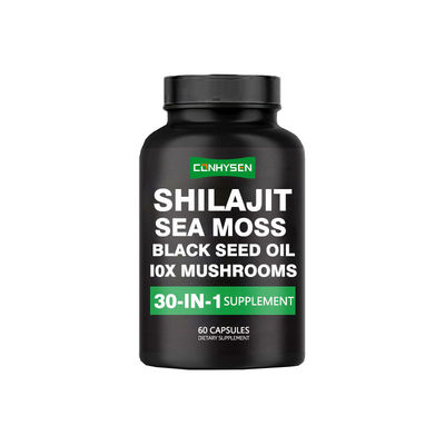 Özel Shilajit Kapsülleri 10X Mantar Kapsülleri Zihinsel Berraklık İçin 30 Güçlü İçerik